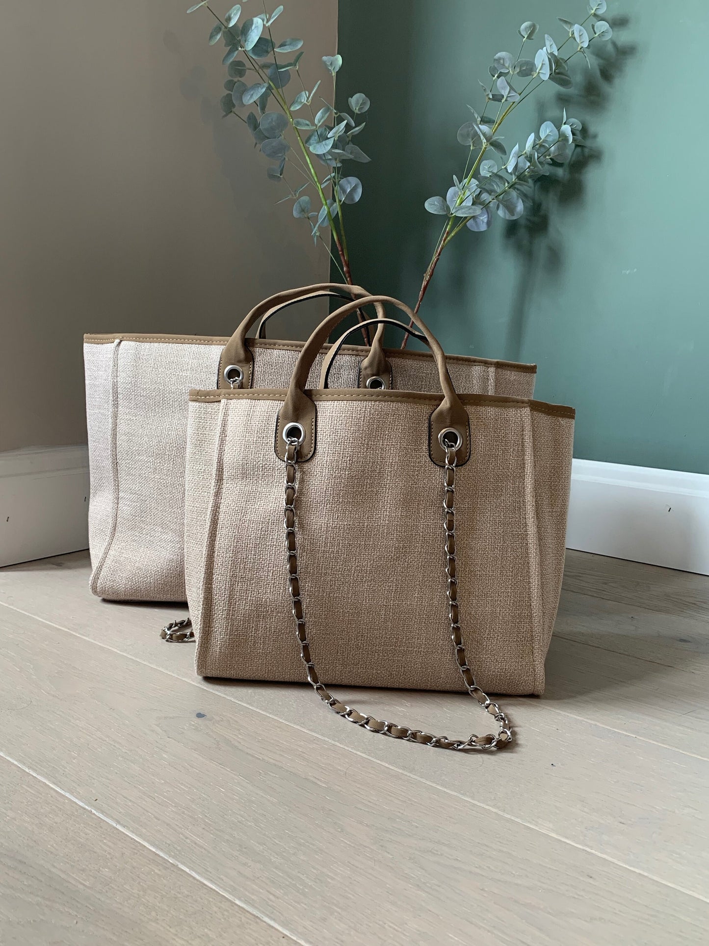 Brown Monogrammed Tote Bag