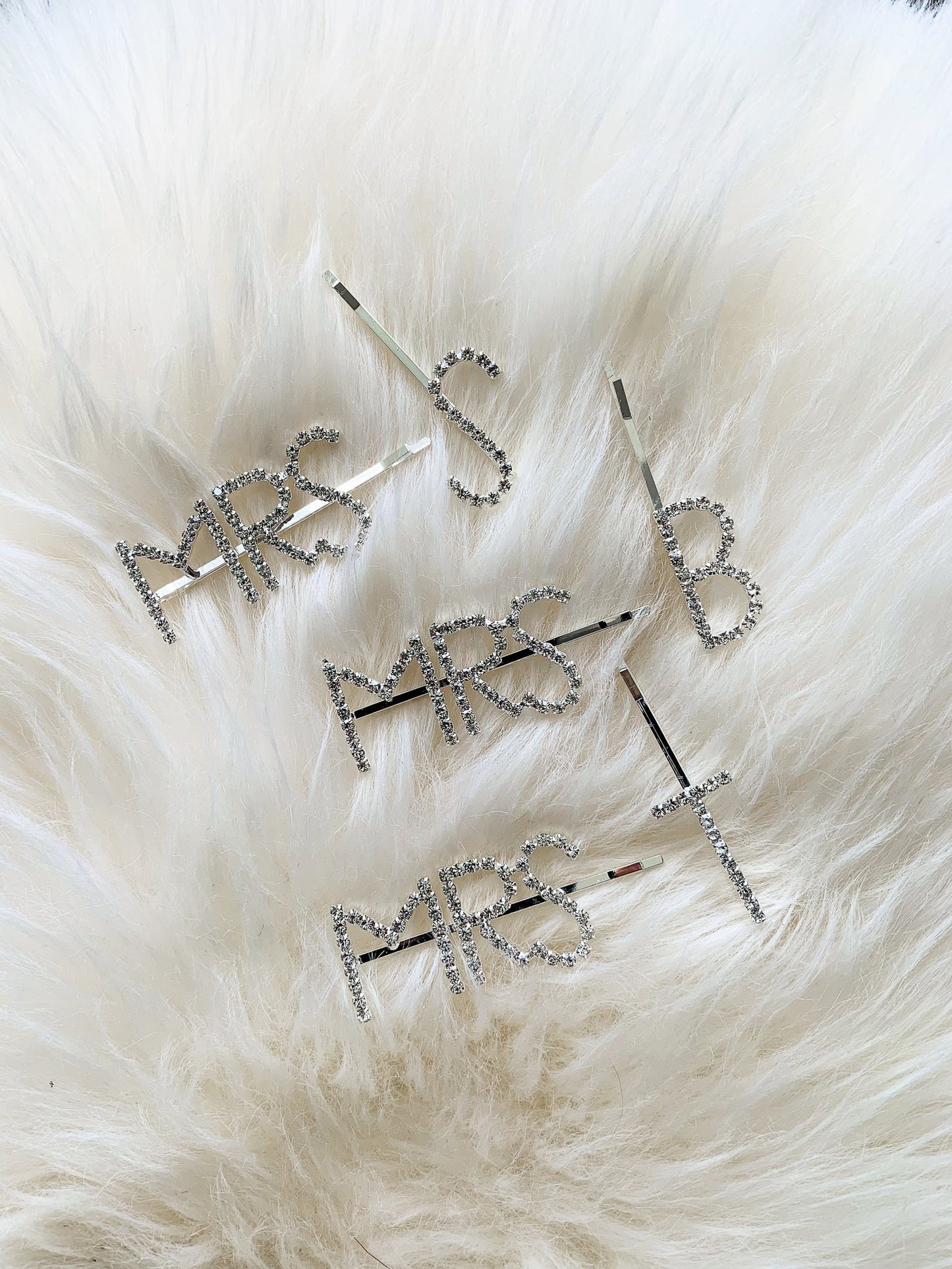 MRS Diamonte Hair Clip with matching initial