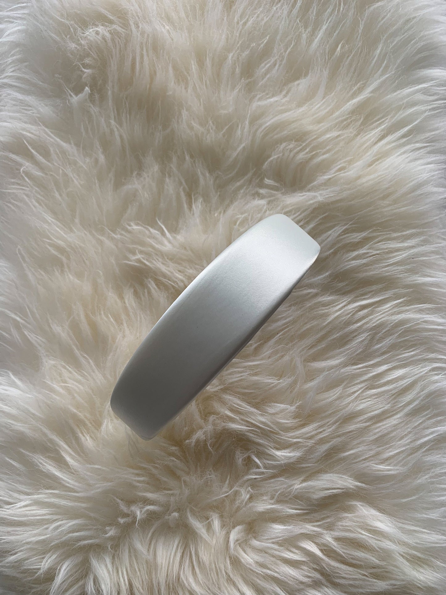 Satin white headband